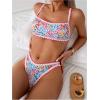 imageSOLY HUX Bathing Suit for Women Two Piece Floral Print Tie Back Swimsuit Bikini SetsMulticoloured Floral