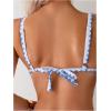 imageSOLY HUX Bathing Suit for Women Two Piece Floral Print Tie Back Swimsuit Bikini SetsWhite and Blue