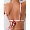 imageSOLY HUX Bathing Suit for Women Two Piece Floral Print Tie Back Swimsuit Bikini SetsWhite and Red