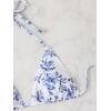imageSOLY HUX Bikini Sets for Women 3 Piece Floral Print Halter Triangle Bathing Suit Swimsuit with Sarong Cover UpLight Blue Floral