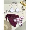 imageSOLY HUX Bikini Sets for Women 3 Piece Floral Print Halter Triangle Bathing Suit Swimsuit with Sarong Cover UpMulticoloured Floral