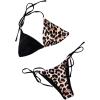 imageSOLY HUX Bikini Sets for Women Leopard Print Halter Triangle Tie Side Bathing Suits Two Piece SwimsuitBlack Leopard