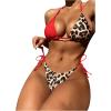 imageSOLY HUX Bikini Sets for Women Leopard Print Halter Triangle Tie Side Bathing Suits Two Piece SwimsuitRed Leopard
