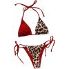 imageSOLY HUX Bikini Sets for Women Leopard Print Halter Triangle Tie Side Bathing Suits Two Piece SwimsuitRed Leopard
