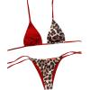 imageSOLY HUX Bikini Sets for Women Leopard Print Halter Triangle Tie Side Bathing Suits Two Piece SwimsuitRed Leopard