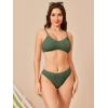 imageSOLY HUX Bikini Sets for Women Solid Textured Bikini Bathing Suits 2 Piece SwimsuitPure Army Green