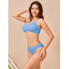 imageSOLY HUX Bikini Sets for Women Solid Textured Bikini Bathing Suits 2 Piece SwimsuitPure Blue