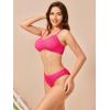 imageSOLY HUX Bikini Sets for Women Solid Textured Bikini Bathing Suits 2 Piece SwimsuitPure Hotpink