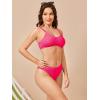 imageSOLY HUX Bikini Sets for Women Solid Textured Bikini Bathing Suits 2 Piece SwimsuitPure Hotpink