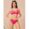 imageSOLY HUX Bikini Sets for Women Solid Textured Bikini Bathing Suits 2 Piece SwimsuitPure Hotpink