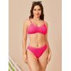 imageSOLY HUX Bikini Sets for Women Solid Textured Bikini Bathing Suits 2 Piece SwimsuitPure Hotpink