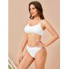 imageSOLY HUX Bikini Sets for Women Solid Textured Bikini Bathing Suits 2 Piece SwimsuitPure White