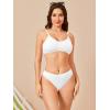 imageSOLY HUX Bikini Sets for Women Solid Textured Bikini Bathing Suits 2 Piece SwimsuitPure White