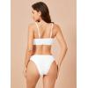 imageSOLY HUX Bikini Sets for Women Solid Textured Bikini Bathing Suits 2 Piece SwimsuitPure White