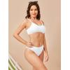 imageSOLY HUX Bikini Sets for Women Solid Textured Bikini Bathing Suits 2 Piece SwimsuitPure White