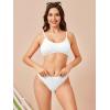 imageSOLY HUX Bikini Sets for Women Solid Textured Bikini Bathing Suits 2 Piece SwimsuitPure White