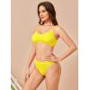 imageSOLY HUX Bikini Sets for Women Solid Textured Bikini Bathing Suits 2 Piece SwimsuitPure Yellow