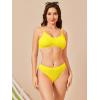 imageSOLY HUX Bikini Sets for Women Solid Textured Bikini Bathing Suits 2 Piece SwimsuitPure Yellow
