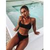 imageSOLY HUX Bikini Sets for Women Solid Textured Bikini Bathing Suits 2 Piece SwimsuitSolid Black