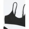 imageSOLY HUX Bikini Sets for Women Solid Textured Bikini Bathing Suits 2 Piece SwimsuitSolid Black