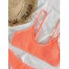 imageSOLY HUX Bikini Sets for Women Solid Textured Bikini Bathing Suits 2 Piece SwimsuitSolid Coral Orange