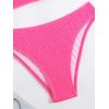 imageSOLY HUX Bikini Sets for Women Solid Textured Bikini Bathing Suits 2 Piece SwimsuitSolid Hotpink