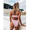 imageSOLY HUX Bikini Sets for Women Solid Textured Bikini Bathing Suits 2 Piece SwimsuitSolid Light Pink