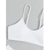 imageSOLY HUX Bikini Sets for Women Solid Textured Bikini Bathing Suits 2 Piece SwimsuitSolid White