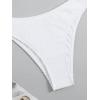 imageSOLY HUX Bikini Sets for Women Solid Textured Bikini Bathing Suits 2 Piece SwimsuitSolid White