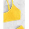 imageSOLY HUX Bikini Sets for Women Solid Textured Bikini Bathing Suits 2 Piece SwimsuitSolid Yellow