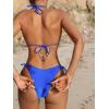 imageSOLY HUX Womens 2 Piece Swimsuits Printed Halter Triangle Tie Side Bikini Bathing SuitsRoyal Blue