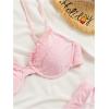 imageSOLY HUX Womens Bikini Set Eyelet Embroidered Underwire Frill Trim High Cut Bathing Suit 2 Piece SwimsuitSolid Pink