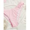 imageSOLY HUX Womens Bikini Set Eyelet Embroidered Underwire Frill Trim High Cut Bathing Suit 2 Piece SwimsuitSolid Pink