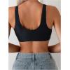 imageSOLY HUX Womens Deep V Neck Bikini Top Push Up Padded Swimsuit Top Bathing SuitsPlain Black