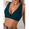 imageSOLY HUX Womens Deep V Neck Bikini Top Push Up Padded Swimsuit Top Bathing SuitsTeal Blue