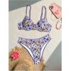 imageSOLY HUX Womens Floral Print Swimsuit Underwire Bathing Suit Two Piece Bikini SetsBlue Floral