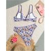imageSOLY HUX Womens Floral Print Swimsuit Underwire Bathing Suit Two Piece Bikini SetsBlue Floral