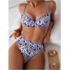 imageSOLY HUX Womens Floral Print Swimsuit Underwire Bathing Suit Two Piece Bikini SetsBlue Floral
