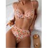 imageSOLY HUX Womens Floral Print Swimsuit Underwire Bathing Suit Two Piece Bikini SetsMulticoloured Floral