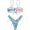 imageSOLY HUX Womens Floral Print Tie Front High Cut Bikini Bathing Suit 2 Piece SwimsuitsMulticoloured Floral