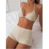 imageSOLY HUX Womens Halter Bikini Set 2 Piece Swimsuits Triangle Top with Shorts Bathing SuitsSolid Beige