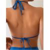 imageSOLY HUX Womens Halter Bikini Set 2 Piece Swimsuits Triangle Top with Shorts Bathing SuitsSolid Blue