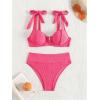 imageSOLY HUX Womens High Waisted Bathing Suit Tie Shoulder Underwire Summer Swimsuit Bikini SetHot Pink