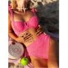 imageSOLY HUX Womens High Waisted Bathing Suit Tie Shoulder Underwire Summer Swimsuit Bikini SetHot Pink