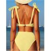 imageSOLY HUX Womens High Waisted Bathing Suit Tie Shoulder Underwire Summer Swimsuit Bikini SetPure Yellow