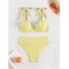imageSOLY HUX Womens High Waisted Bathing Suit Tie Shoulder Underwire Summer Swimsuit Bikini SetPure Yellow