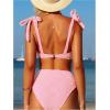 imageSOLY HUX Womens High Waisted Bathing Suit Tie Shoulder Underwire Summer Swimsuit Bikini SetSolid Pink