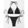 imageSOLY HUX Womens Polka Dots Print Bathing Suit Halter Triangle Tie Side Bikini Sets Two Piece SwimsuitBlack and White Printed