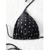 imageSOLY HUX Womens Polka Dots Print Bathing Suit Halter Triangle Tie Side Bikini Sets Two Piece SwimsuitBlack and White Printed