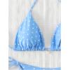imageSOLY HUX Womens Polka Dots Print Bathing Suit Halter Triangle Tie Side Bikini Sets Two Piece SwimsuitBlue Polka Dots